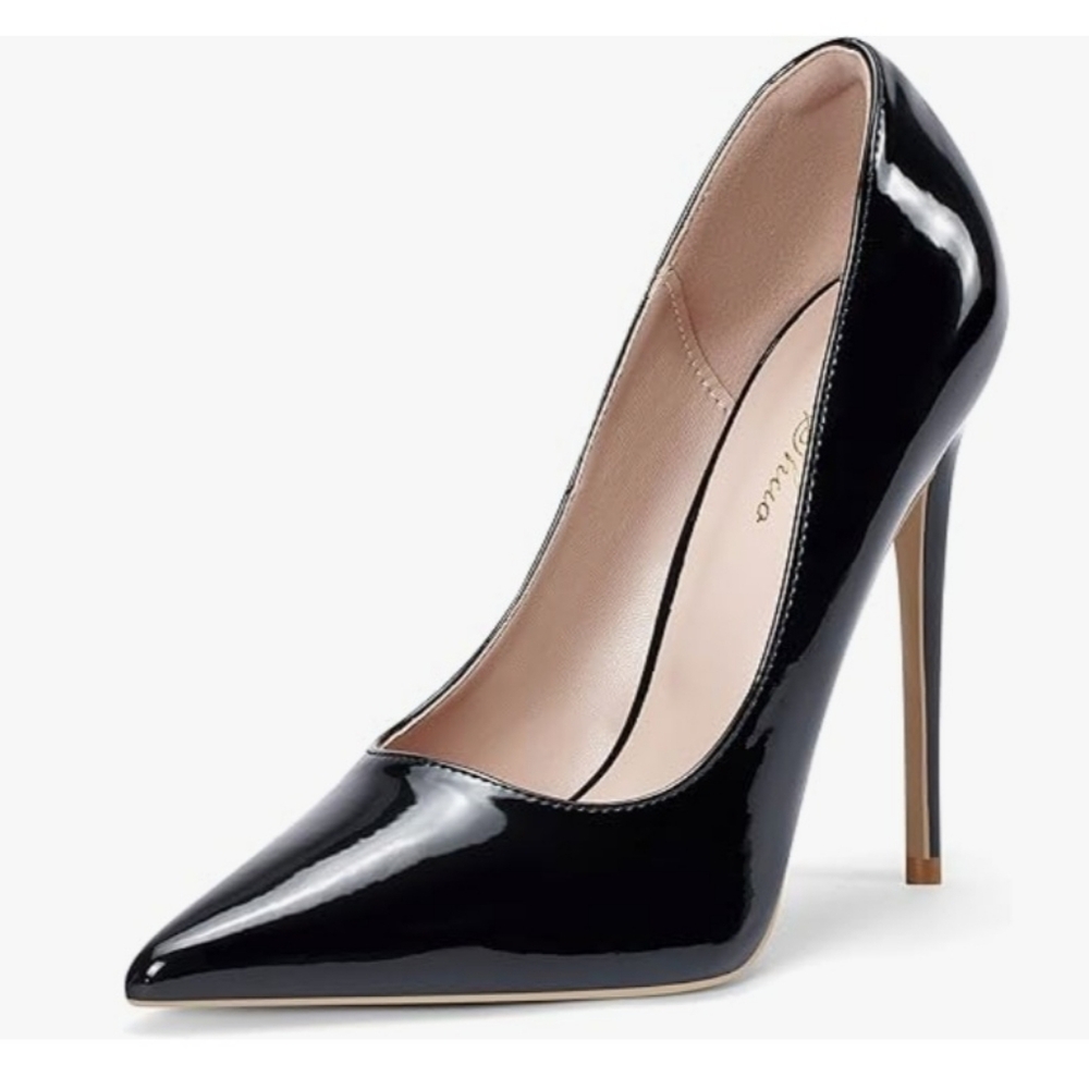 Chic Black Patent Leather Heels